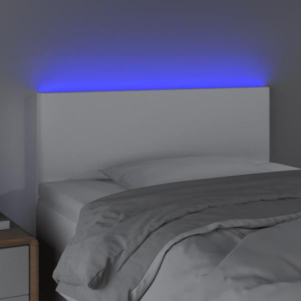 LED Kopfteil Weiß 80x5x78/88 cm Kunstleder