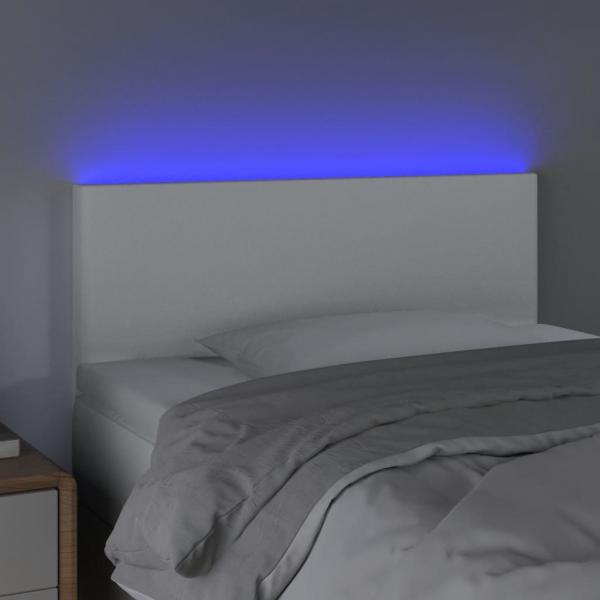 LED Kopfteil Weiß 90x5x78/88 cm Kunstleder 