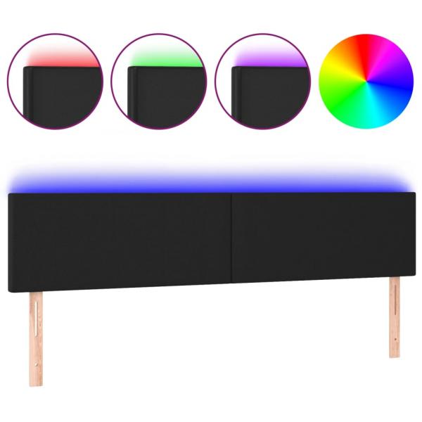 LED Kopfteil Schwarz 180x5x78/88 cm Kunstleder