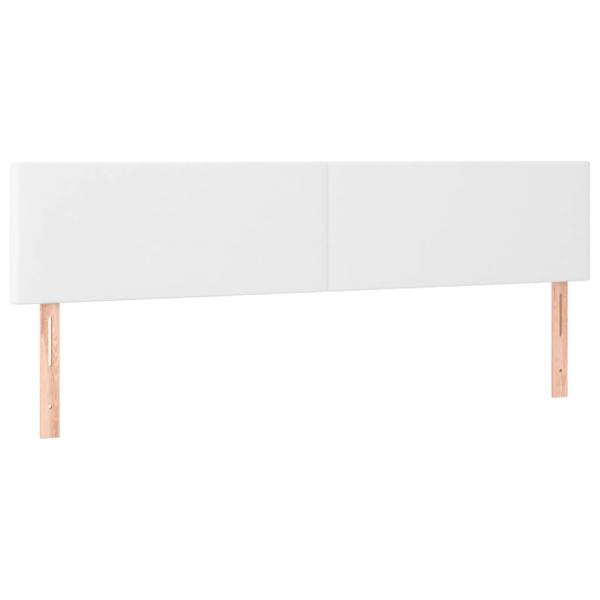 LED Kopfteil Weiß 180x5x78/88 cm Kunstleder