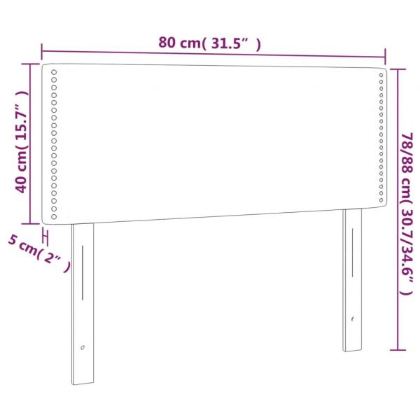 LED Kopfteil Dunkelbraun 80x5x78/88 cm Stoff