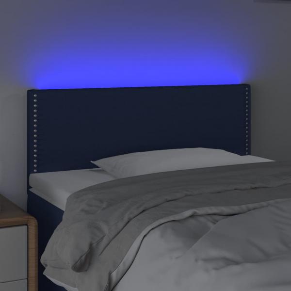 LED Kopfteil Blau 90x5x78/88 cm Stoff