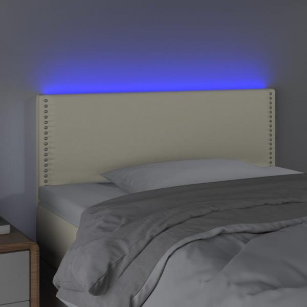 LED Kopfteil Creme 90x5x78/88 cm Kunstleder