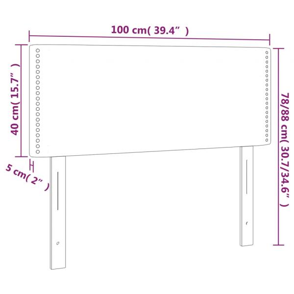 LED Kopfteil Cappuccino-Braun 100x5x78/88 cm Kunstleder