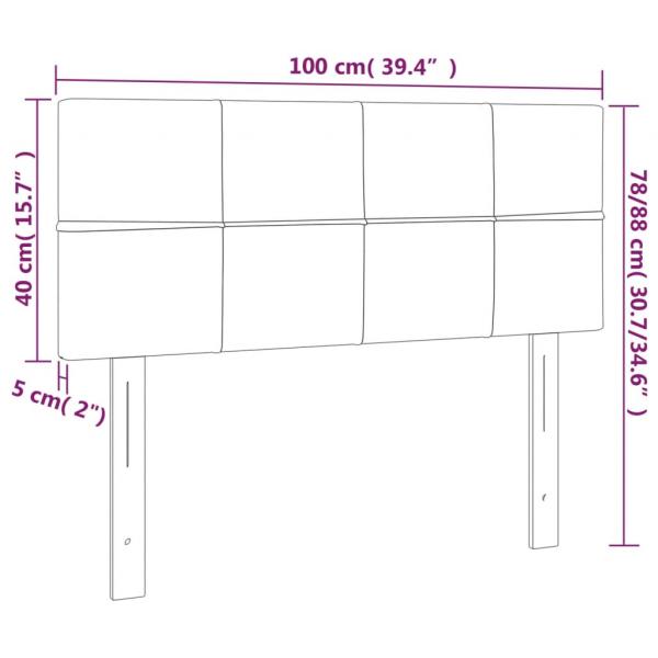 LED Kopfteil Schwarz 100x5x78/88 cm Samt