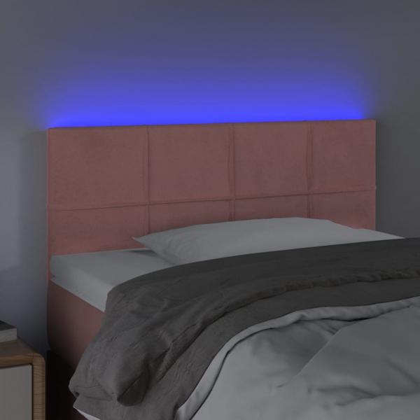 LED Kopfteil Rosa 100x5x78/88 cm Samt 