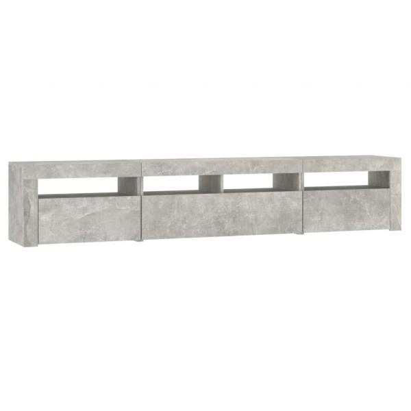 TV-Schrank mit LED-Leuchten Betongrau 210x35x40 cm