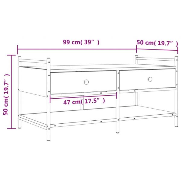 Couchtisch Sonoma-Eiche 99x50x50 cm Holzwerkstoff