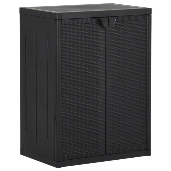 ARDEBO.de - Gartenschrank Schwarz 65x45x88 cm PP Rattan-Optik