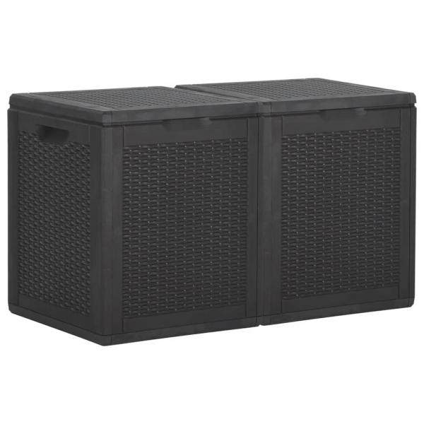 ARDEBO.de - Garten-Aufbewahrungsbox 180 L Schwarz PP Rattan