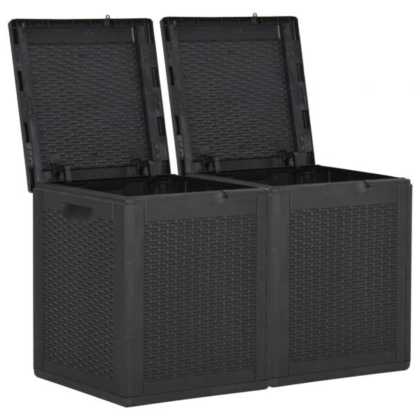 Garten-Aufbewahrungsbox 180 L Schwarz PP Rattan