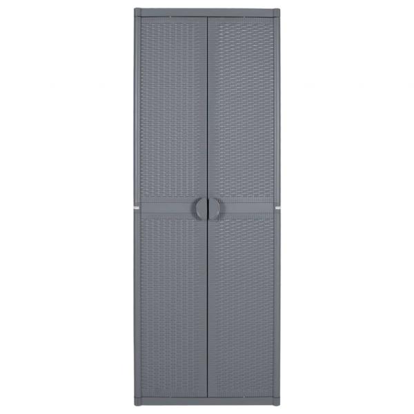 Gartenschrank Grau 65x45x172 cm PP Rattan