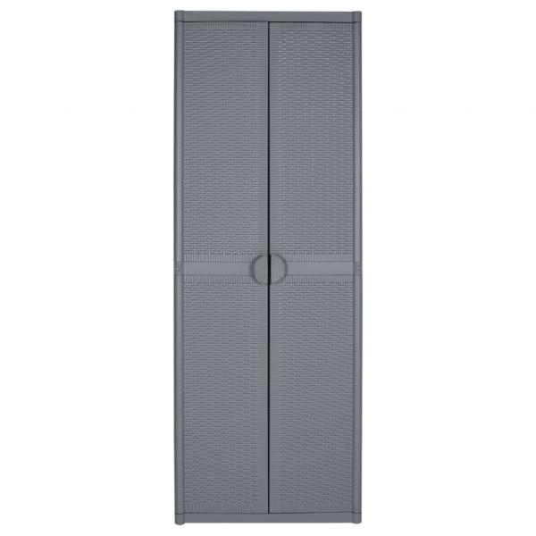 Gartenschrank Grau 65x45x172 cm PP Rattan