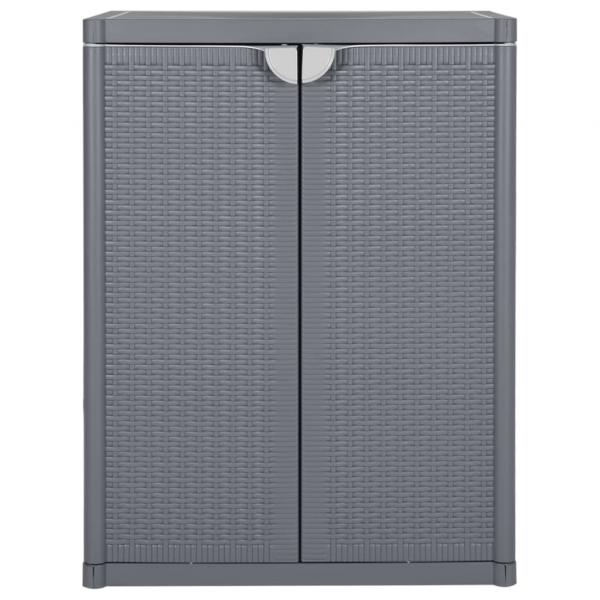 Gartenschrank Grau 65x45x88 cm PP Rattan-Optik