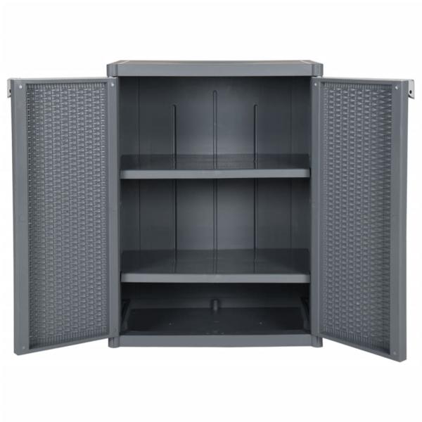 Gartenschrank Grau 65x45x88 cm PP Rattan-Optik