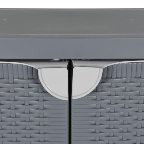 Gartenschrank Grau 65x45x88 cm PP Rattan-Optik