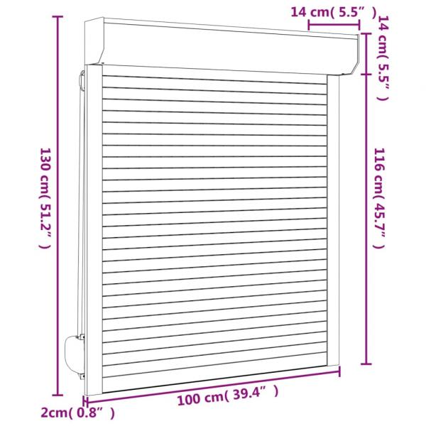 Rollladen Aluminium 100x130 cm Anthrazit