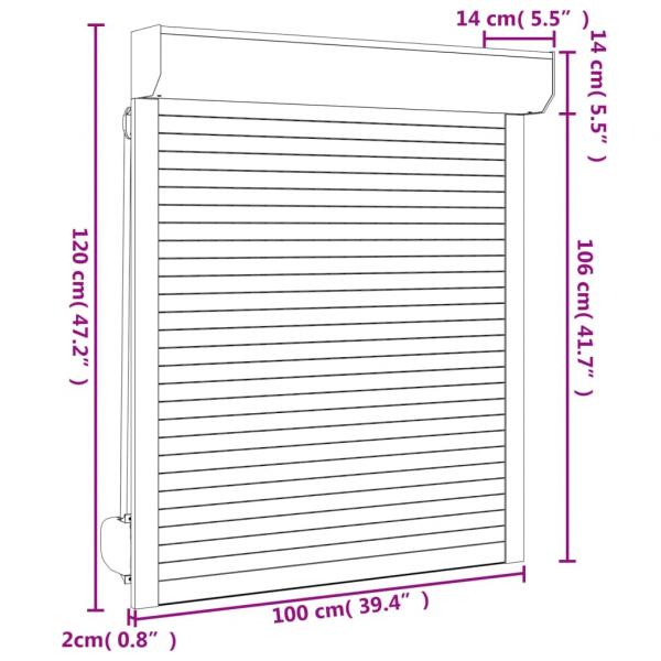 Rollladen Aluminium 100x120 cm Anthrazit