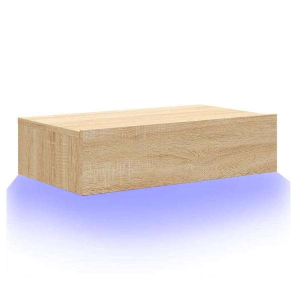 TV-Schrank mit LED-Leuchten Sonoma-Eiche 60x35x15,5 cm