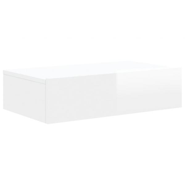 TV-Schrank mit LED-Leuchten Hochglanz-Weiß 60x35x15,5 cm