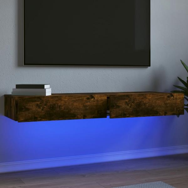 ARDEBO.de - TV-Schränke mit LED-Leuchten 2 Stk. Räuchereiche 60x35x15,5 cm