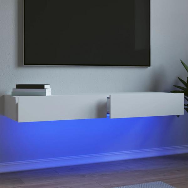 ARDEBO.de - TV-Schränke mit LED-Leuchten 2 Stk. Weiß 60x35x15,5 cm