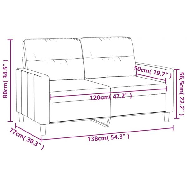 2-Sitzer-Sofa Hellgelb 120 cm Stoff