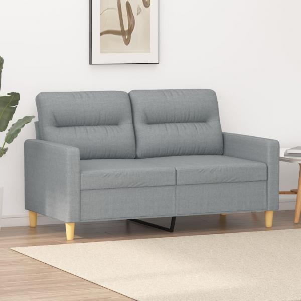 ARDEBO.de - 2-Sitzer-Sofa Hellgrau 120 cm Stoff