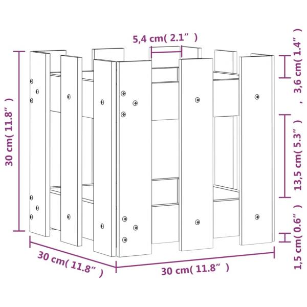 Pflanzkübel Latten-Design 30x30x30 cm Kiefernholz Imprägniert