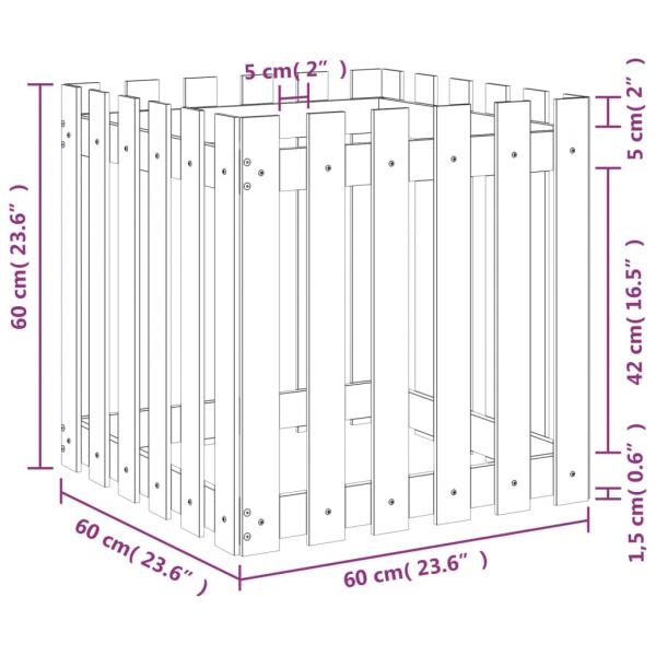 Pflanzkübel Latten-Design 60x60x60 cm Kiefernholz Imprägniert