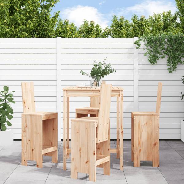 ARDEBO.de - 5-tlg. Gartenbar-Set Massivholz Kiefer