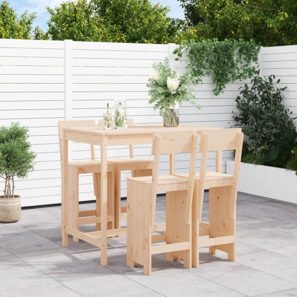 ARDEBO.de - 5-tlg. Gartenbar-Set Massivholz Kiefer