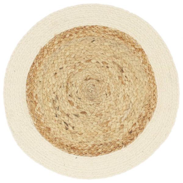 Tischsets 6 Stk. Natur 38 cm Rund Jute und Baumwolle