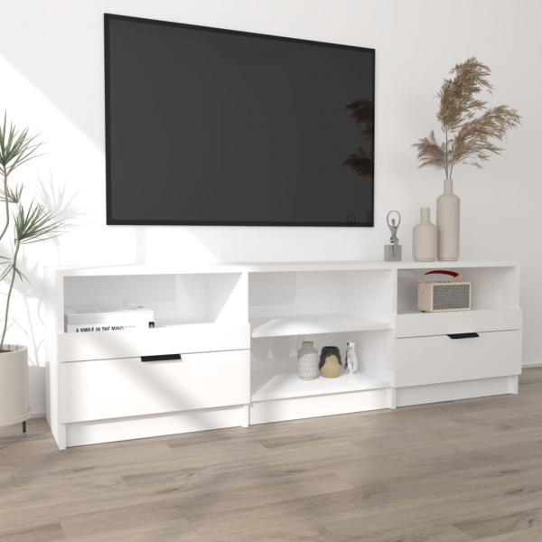 TV-Schrank Hochglanz-Weiß 150x33,5x45 cm Holzwerkstoff