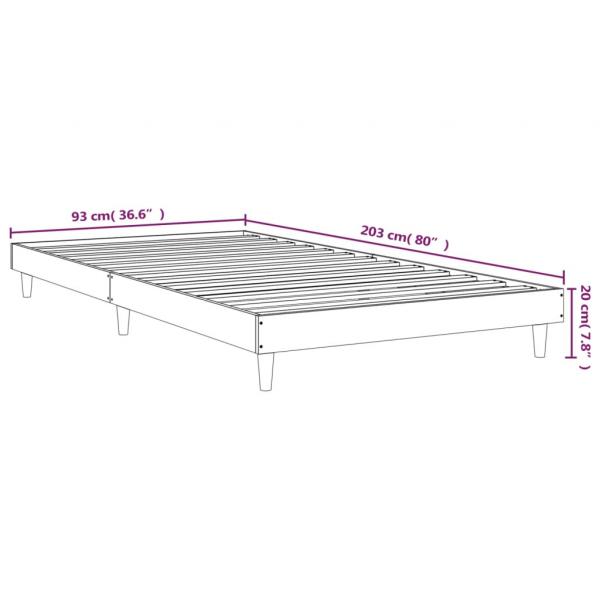 Bettgestell Räuchereiche 90x200 cm Holzwerkstoff