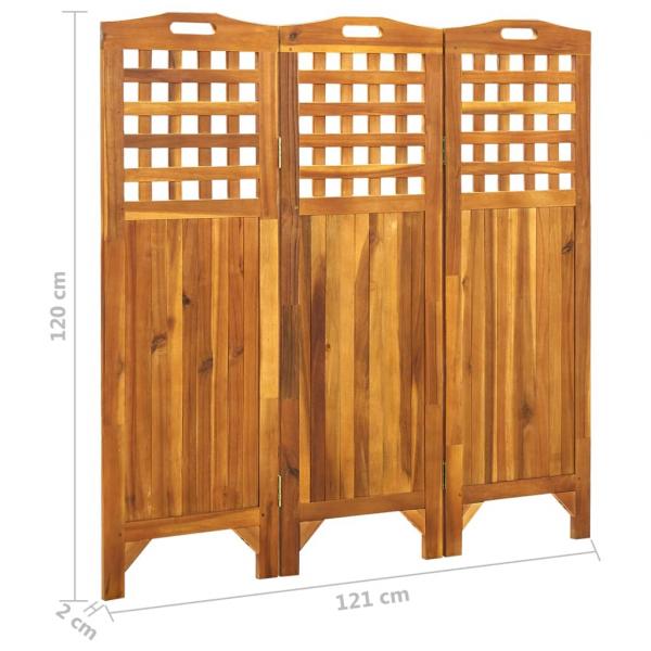 3-teiliger Raumteiler 121x2x120 cm Akazie Massivholz 