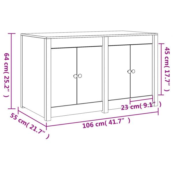 Outdoor-Küchenschrank Weiß 106x55x64 cm Massivholz Kiefer