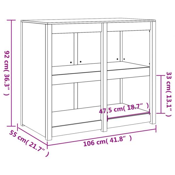 Outdoor-Küchenschrank 106x55x92 cm Massivholz Douglasie