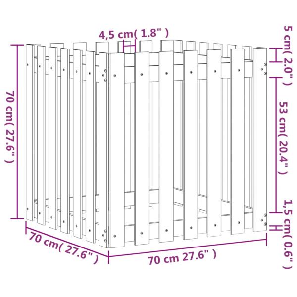 Pflanzkübel Lattenzaun-Design 70x70x70 cm Massivholz Douglasie