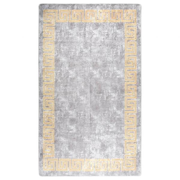 ARDEBO.de - Teppich Waschbar Grau und Golden 120x170 cm Rutschfest