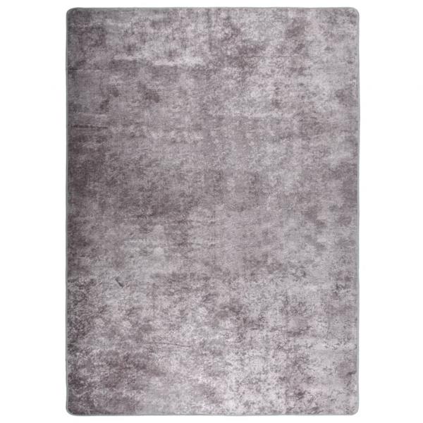 ARDEBO.de - Teppich Waschbar Grau 150x230 cm Rutschfest