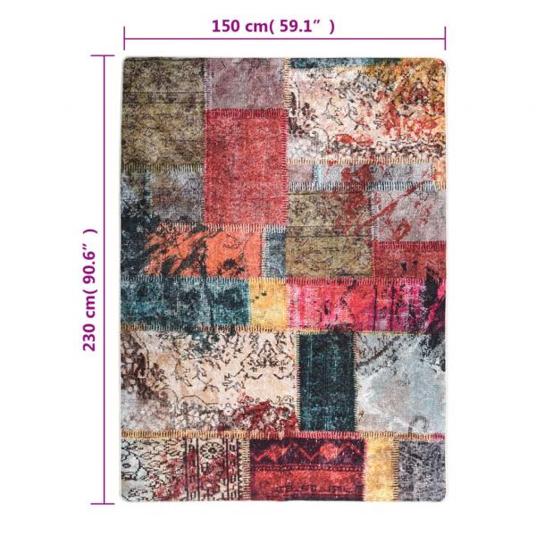 Teppich Waschbar Patchwork Mehrfarbig 150x230 cm Rutschfest