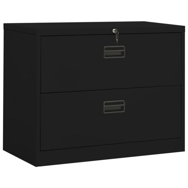 ARDEBO.de - Aktenschrank Schwarz 90x46x72,5 cm Stahl