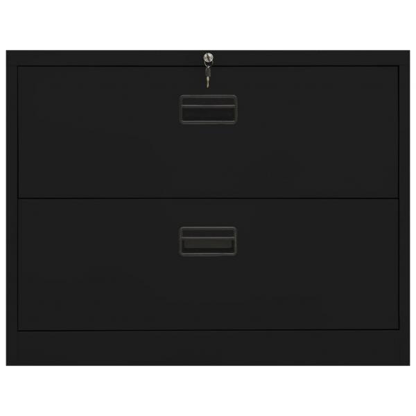 Aktenschrank Schwarz 90x46x72,5 cm Stahl