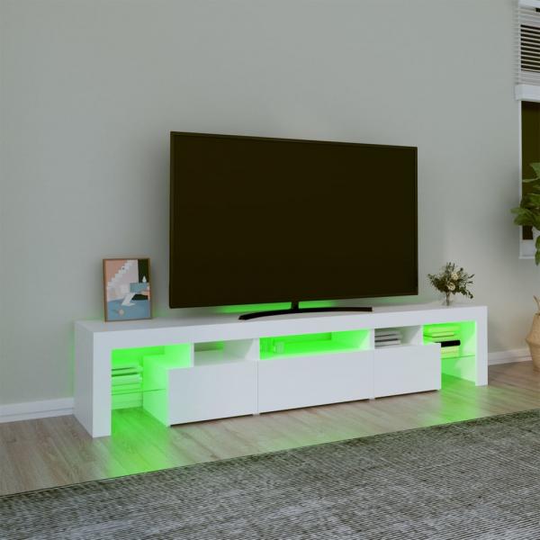 TV-Schrank mit LED-Leuchten Weiß 200x36,5x40 cm