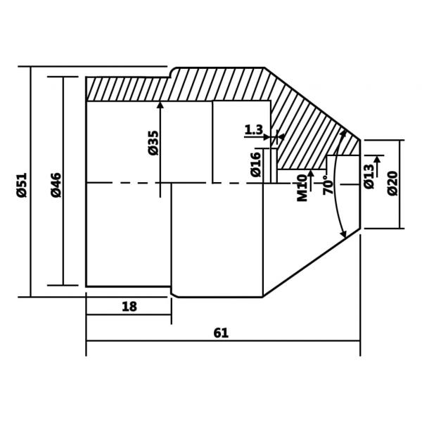 Zentrierspitze MT2 20 bis 51 mm 