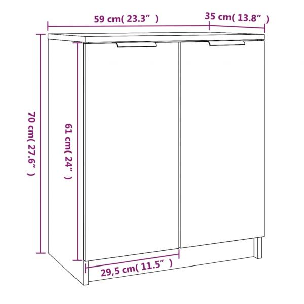 Schuhschrank Hochglanz-Weiß 59x35x70 cm Holzwerkstoff