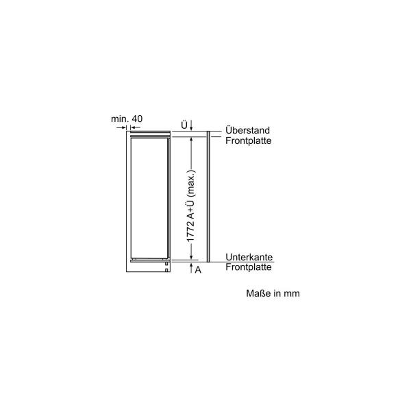 Siemens KI82LADF0 Einbau-Kühlschrank, Nischenhöhe: 177,5cm, 286l, Festtürtechnik, freshSense, superKühlen, LED-Licht