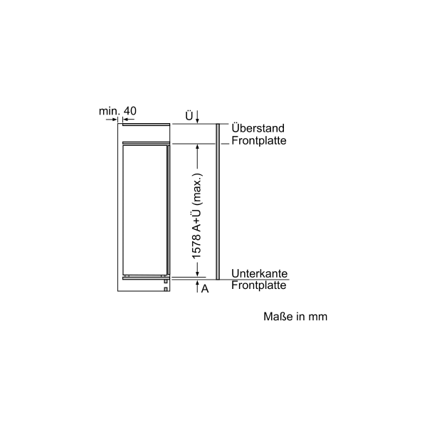 Siemens KI72LADE0 iQ500 Einbaukühlschrank, mit Gefrierfach, Nischenhöhe: 158 cm, 248l, Festtürtechnik, superCooling, hyperFresh