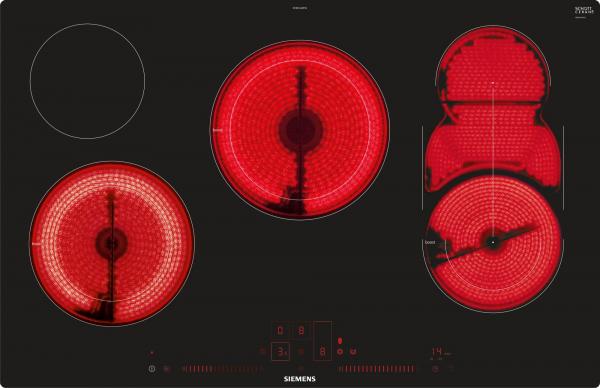 ARDEBO.de Siemens ET801LMP1D iQ500 Autarkes Glaskeramik Kochfeld, Glaskeramik, 80 cm breit, reStart, Kombi-Zone, schwarz